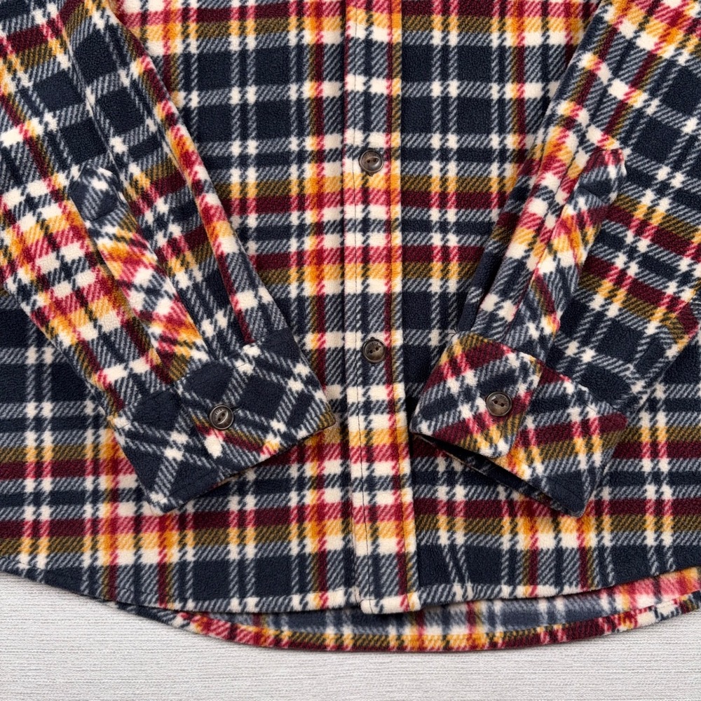 Vissla Eco ZY Polar Flannel Shirt Mens Size L Blue Red Orange Polyester Fleece - Picture 4 of 10
